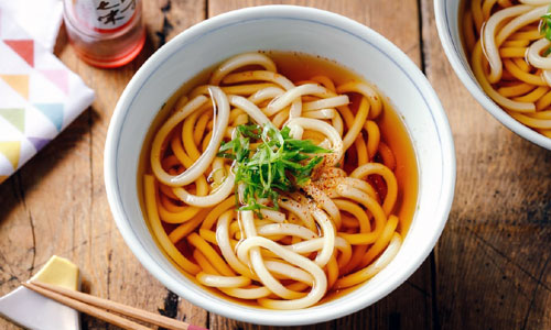 Udon Classic Bowl with fresh vegetables and tofu