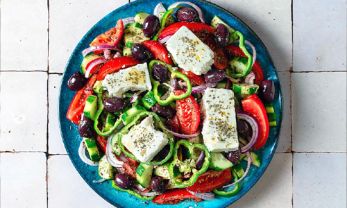 Greek Salad Classic with feta cheese and olives
